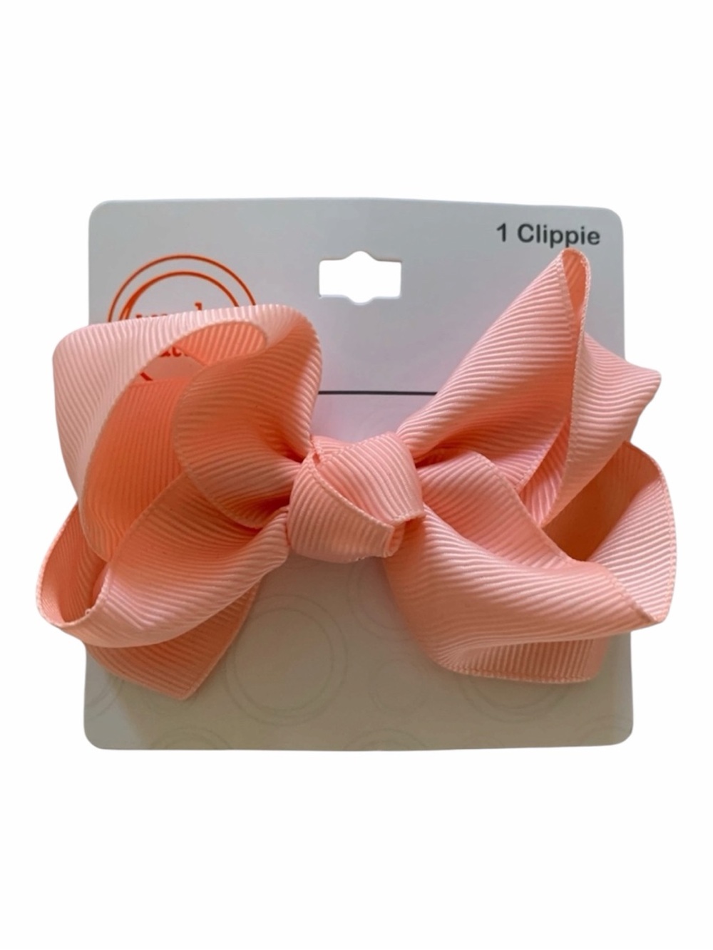 NWT Wonder Nation Grosgrain Hairbow Clip Light Orange Peach Girls 4”x3”
